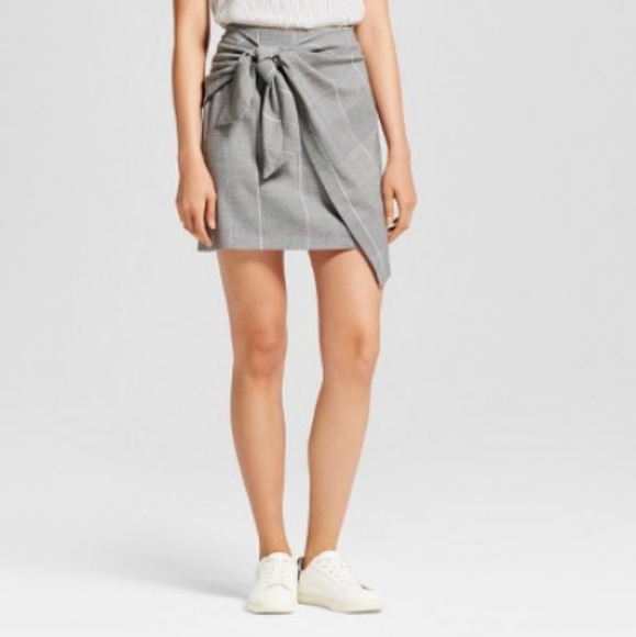 Who What Wear Dresses & Skirts - Plaid knot asymmetrical skirt